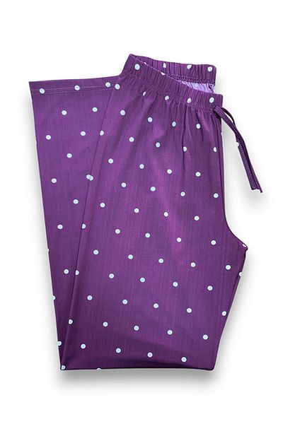 FORMO Women's Purple Polka Dot Stretchy Comfortable High Quality Milan Fabric Sleepwear Bottoms