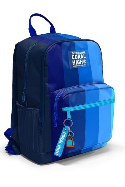 Coral High Rucsac de școală cu dungi colorate 23695