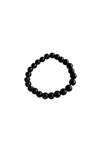 PRVT Black Color Shiny Beaded Men's Bracelet