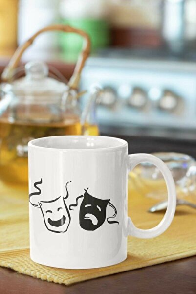 Piktorya كوب مطبوع عليه قناع المسرح