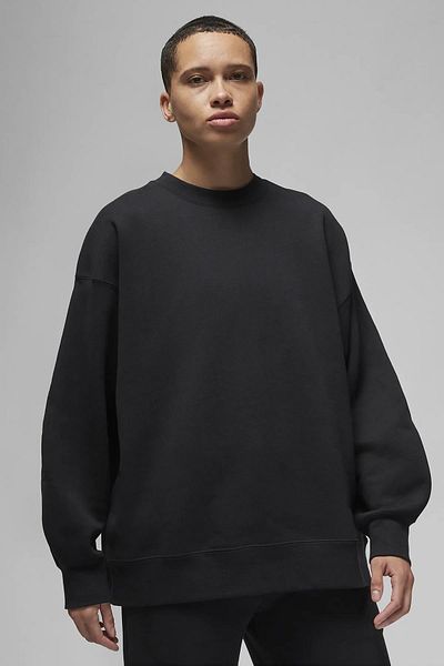 Nike Jordan Jumpman Flight Fleece Crew Oversize Women's Wide Fit Sweatshirt Black