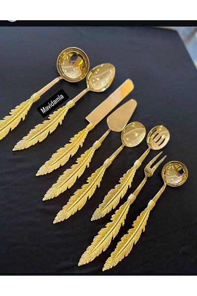 MaviDamla 8 Pcs Feather Model Titanium Coating Service Set