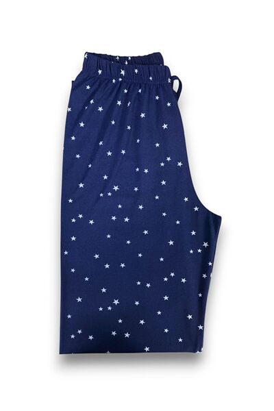 FORMO Pantaloni de pijama din țesătură Milan de înaltă calitate, elastici, cu stea bleumarin pentru femei
