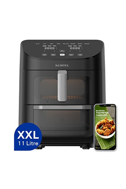KUMTEL Xxl 11 Litre Çift Hazneli Fastfryer (yağsız Fritöz Airfryer ) Haf-11