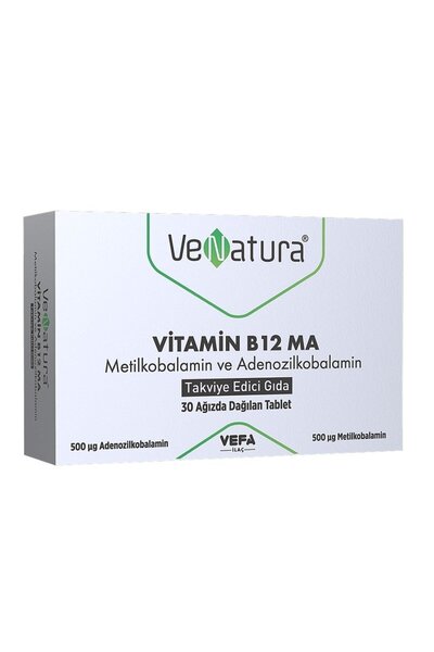 VeNatura Vitamin B12 MA Metilkobalamin ve Adenozilkobalamin 30 Ağızda Dağılan...