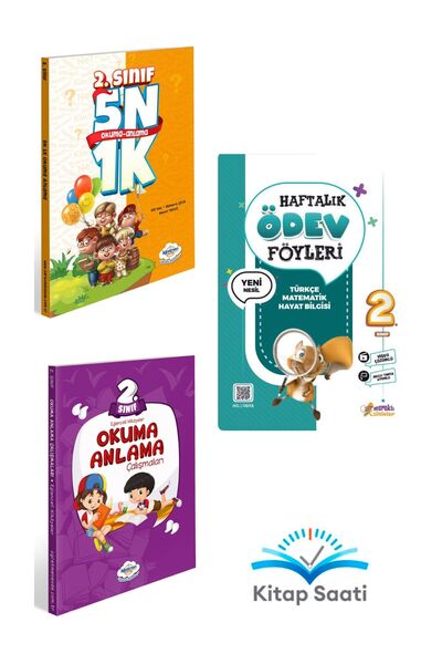 öğretmen evde 2.sınıf Okuma Anlama Çalışmaları & 5n1k Okuma Anlama Kitabı + M...