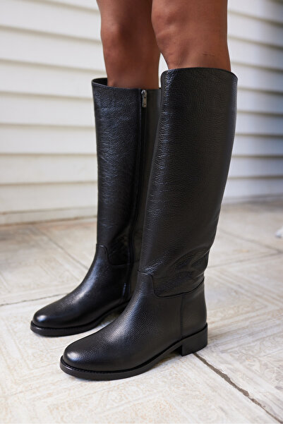 ANGELİNA JONES Cizme de călărie din piele naturală neagră pentru femei JESIA