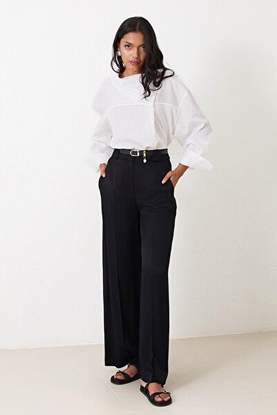 Setre Чорні штани з поясом, зручний крій