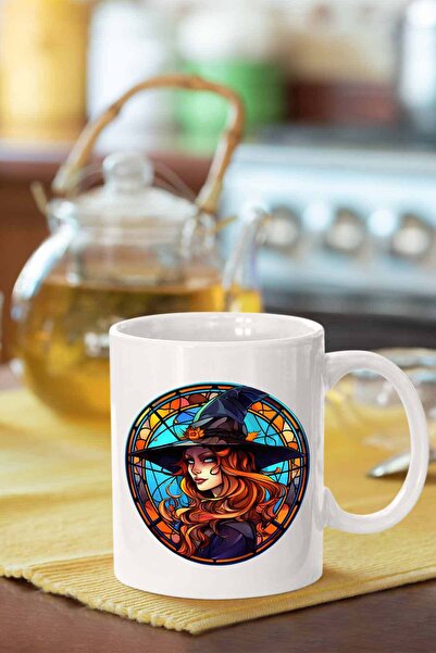 Piktorya كوب مطبوع عليه ساحرة الهالوين