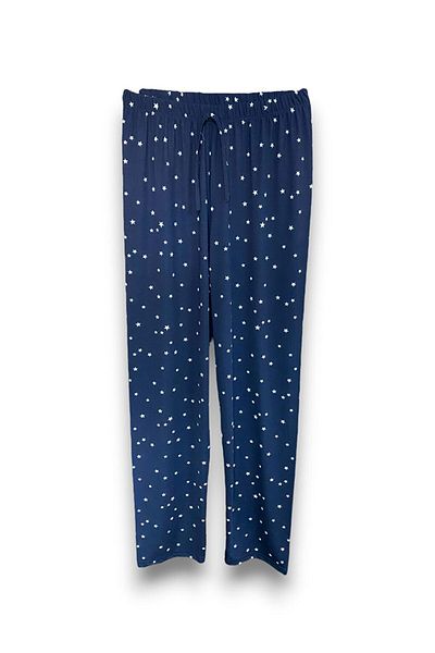 FORMO Pantaloni de pijama din țesătură Milan de înaltă calitate, elastici, cu stea bleumarin pentru femei