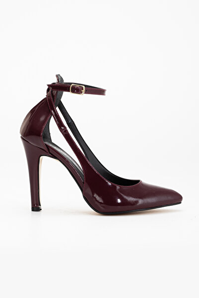 LİLLA Women's High Heels Burgundy Patent Leather Stiletto