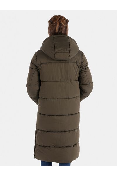 Colin's Regular Fit Hooded Zippered Lined Women's Green Coat