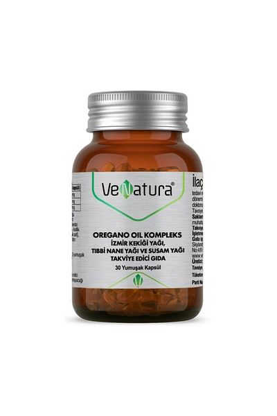 VeNatura Oregano Oil Complex Izmir Thyme Oil, Medical Mint and Sesame Oil 30 Capsules
