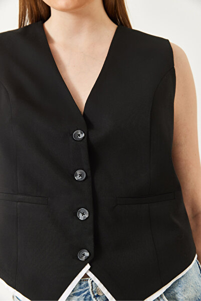 Bianco Lucci Vestă de damă cu decolteu în V, căptușită cu țevi de viscoză 60232 60271060