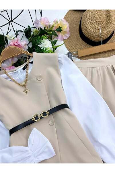 YEDİLALE Ο κοστούμι φούστας γιλέκο είναι στενό [δεν περιλαμβάνεται το πουκάμισο]