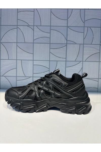 Jump 30852 Unisex Siyah Yazı Detay Ortopedik Memory Foam Hafızalı Konforlu Günlük Sneaker  Spor Ayakkabı