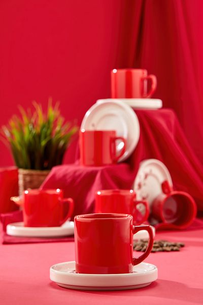 Erbaşlar 12 Pieces Nora Luxury Ceramic Coffee Cup Set Turkish Coffee Cup