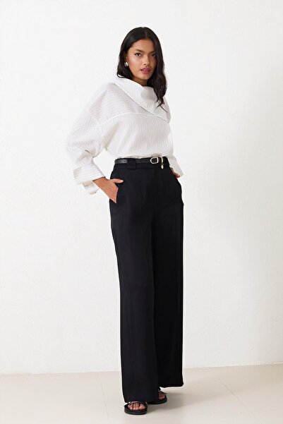 Setre Чорні штани з поясом, зручний крій