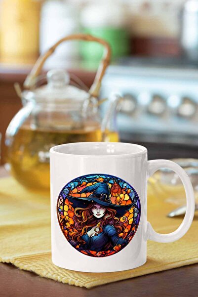 Piktorya كوب مطبوع عليه ساحرة الهالوين