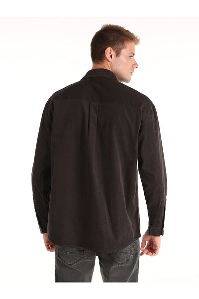 Colin's Men's Anthracite Long Sleeve Comfort Fit Shirt - Cl 1065712