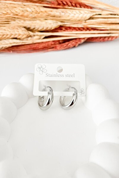 Pretty Yuvarlak Bombe Çelik Küpe  ( 1,5 cm )