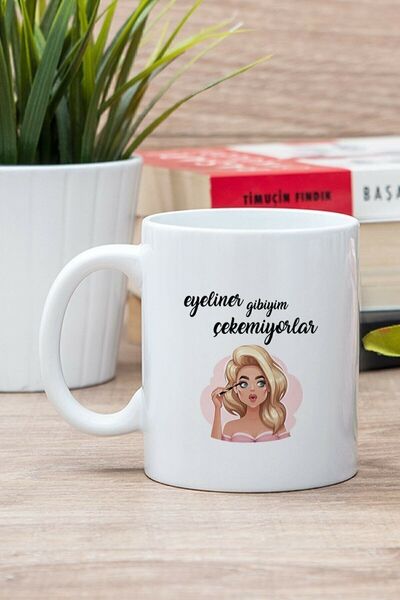 MAĞAZA DEPOM Beyaz Yazılı Kupa Bardak, Çay-kahve-çorba Kupası