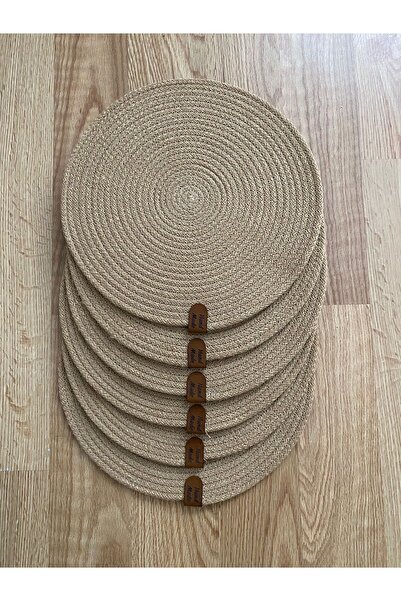 Çarşı35 yemek masası 6 adet jüt supla / amerikan servis tabak altlıgı nemli b...