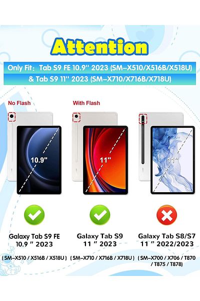 TEKNETSTORE Samsung Galaxy Tab S9 Fe 10.9 Inch Sm-X510 Astronaut Case with Strap Stand Fun Children's Character