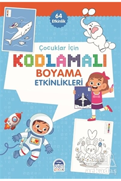 Martı Çocuk Yayınları Coding Colouring Activities for Kids - Blue - 64 Activi...