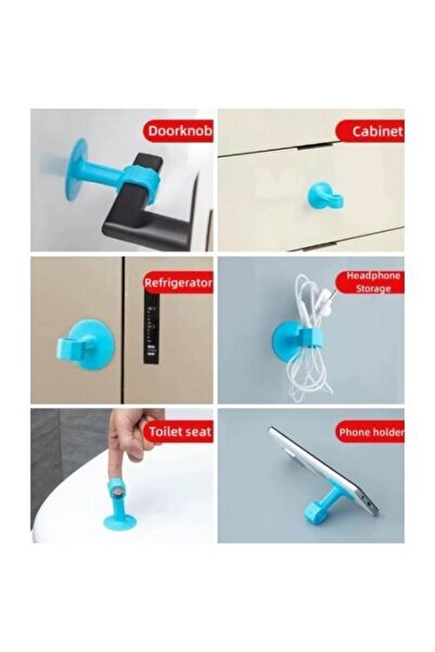 jetfast 4Pcs Practical Wall Protection Colorful Suction Cup Snap Door Handle Stopper