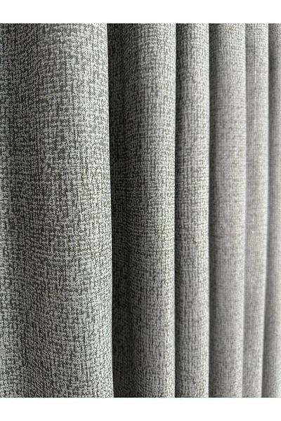 Taç Dizar Gray Glitter Background Curtain - 1/3 Close Pleat
