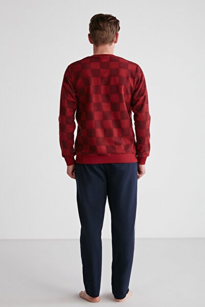 U.S. Polo Assn. - Ανδρικό Σετ Πιτζάμες Βουργουνδίας με στρογγυλή λαιμόκοψη 18713
