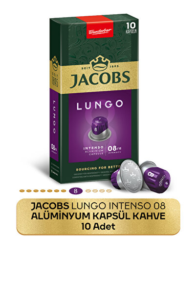 Jacobs Lungo 8 Intenso Nespresso Uyumlu Alüminyum Kapsül Kahve 10 Adet