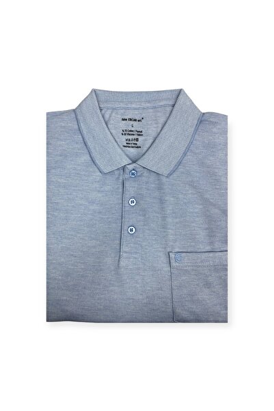 Sadık Collection تي شيرت Ercan رجالي مقاس كبير من القطن المنسوج بياقة بولو وج...