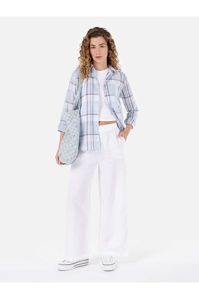 Colin's Regular Fit High Waist Wide Leg Women's White Trousers