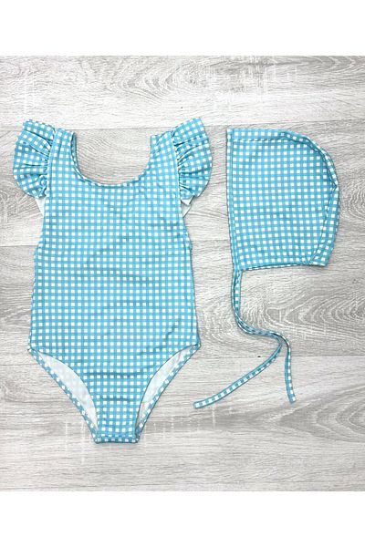 My Kids Wear Costum de baie pentru fetiță cu detaliu cu volane încrucișate pe spate