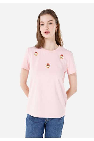Colin's Regular Fit Crew Neck Pink Women's Short Sleeve T-Shirt