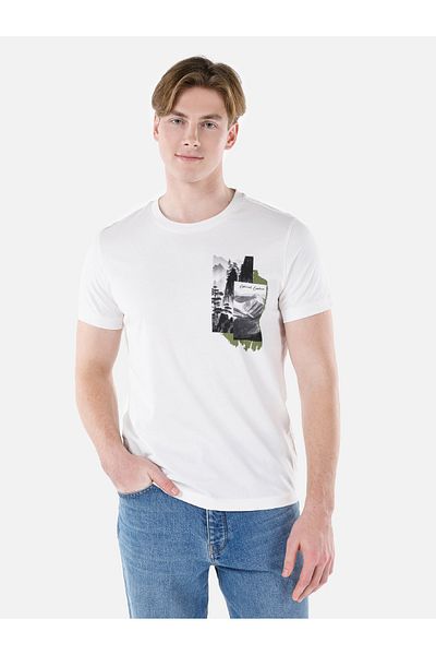 Colin's Tricou alb pentru bărbați - mâneci