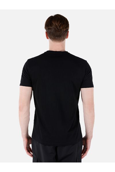 Colin's Regular Fit Crew Neck Printed Black Men's Short Sleeve T-Shirt Cl 1067636
