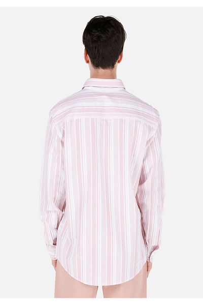 Colin's Regular Fit Shirt Neck Striped Men's Pink Long Sleeve Shirt