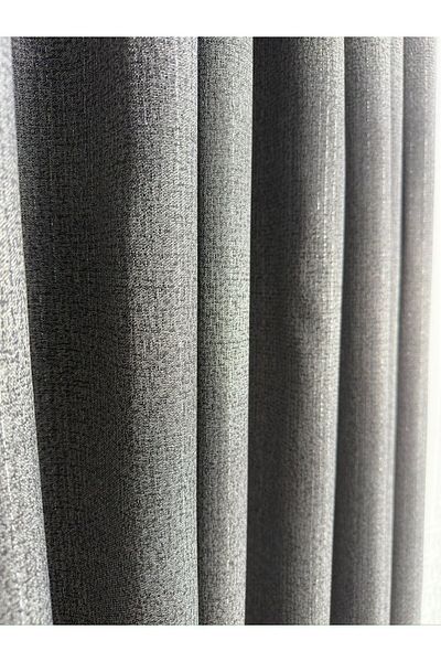 Taç Dizar Light Glitter Anthracite Background Curtain 1/3 Close Pleat