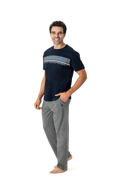 U.S. Polo Assn. Ανδρικό σετ πιτζάμα με κοντό μανίκι US Polo Assn18798-Μπλε ναυτικό
