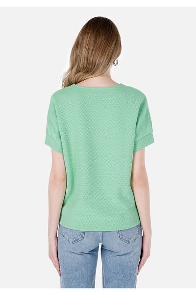 Colin's Regular Fit V-Neck Women's Green Short Sleeve T-Shirt
