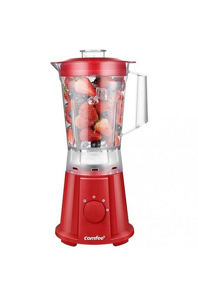 Comfee Blender de masa Comfee BL1197RD, 600 W, vas 1.5 L, 2 trepte viteza, optiune interblocare, Rosu