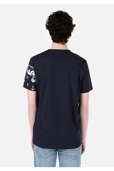 Colin's Regular Fit Round Neck Plain Men's Navy Blue Short Sleeve T-Shirt