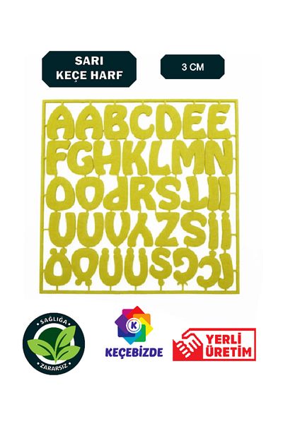 KeçeBizde 3 cm Yellow Felt Letter