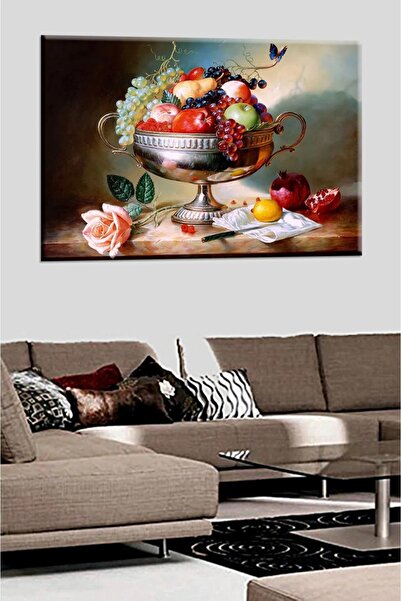 AR AJANS KANVAS TABLO Tanjir sa voćem Dekorativna slika na platnu