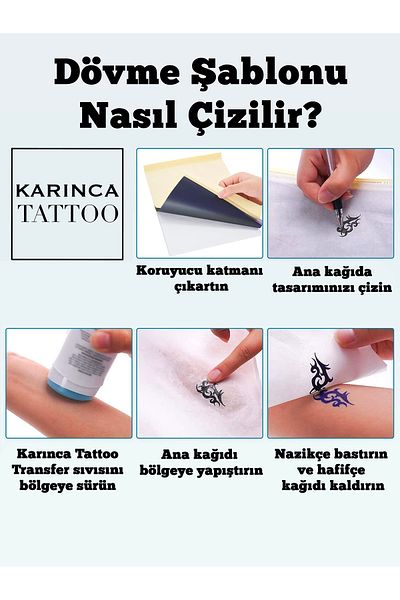Karınca Piercing Handpoke Tattoo Template Paper - Ant Tattoo Stencil