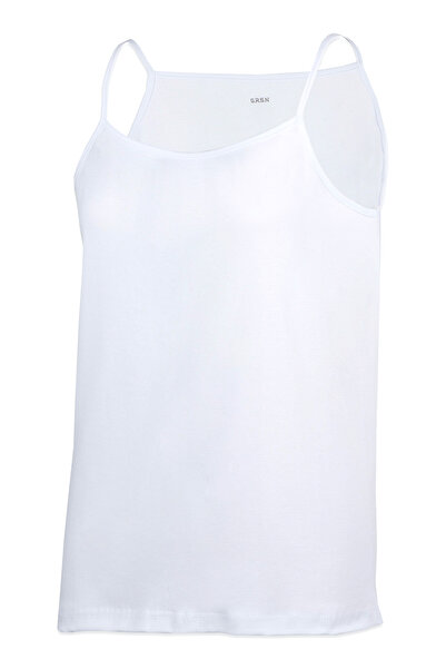 GRSN Γυναικείο λουράκι 3 συσκευασιών από βαμβακερό ραβδωτό άνετο εύκαμπτο λευκό εσώρουχο