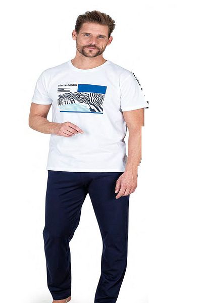 Pierre Cardin 6044 Men's White Short Sleeve Pajama Set